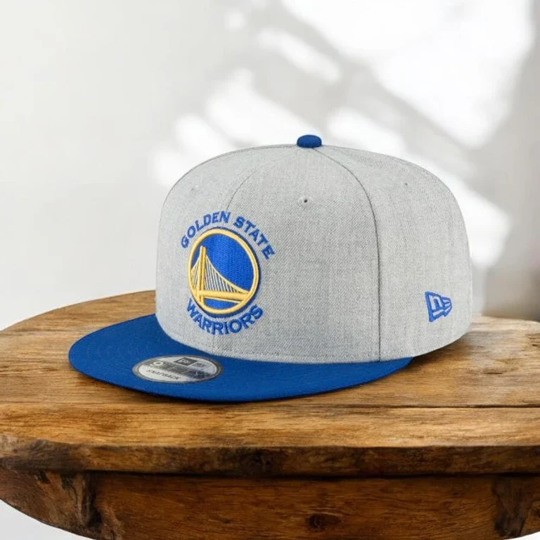 Men's NBA 950 2-Tone Heather Gray Snapback Cap Golden State Warriors Hats