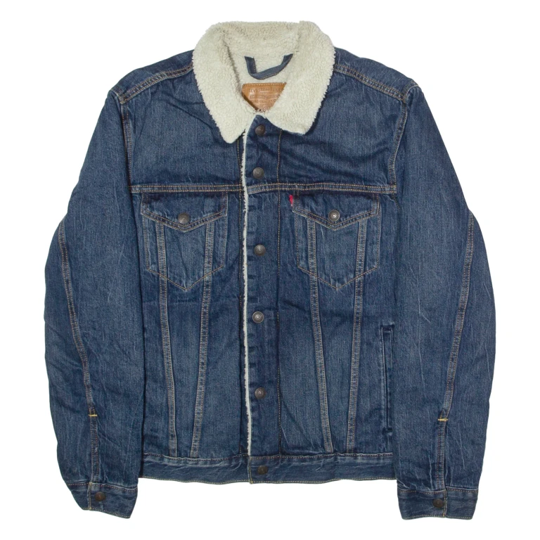 LEVI'S Mens Sherpa Lined Denim Jacket Blue M