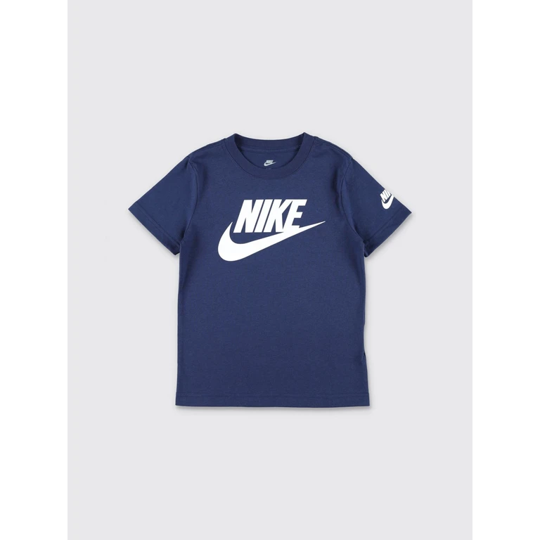 Boy's Cotton Blend T-shirt with Crew Neck and Contrast Logo (86J575B0H)