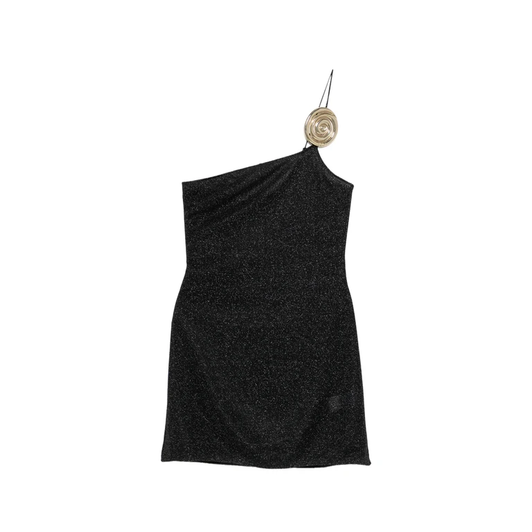 Oséree Lumière Spiral One-shoulder Mini Dress