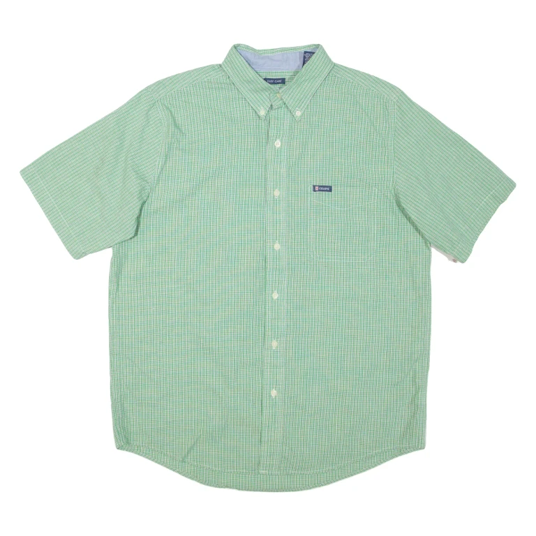 CHAPS Mens Shirt Green Check M