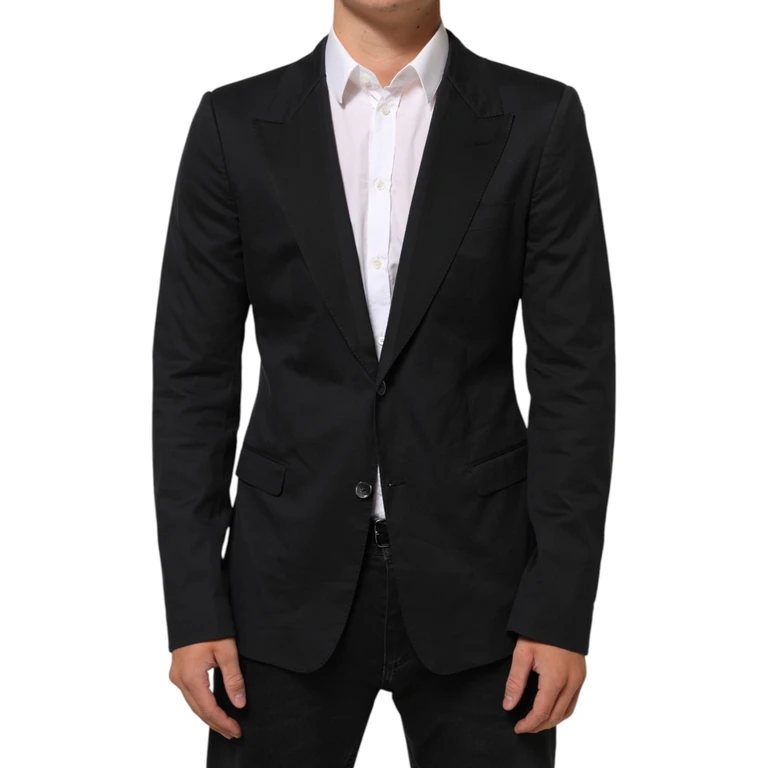 Dolce & Gabbana Black Cotton 2 Buttons Suit Jacket Blazer Co+04+pa+se - Men