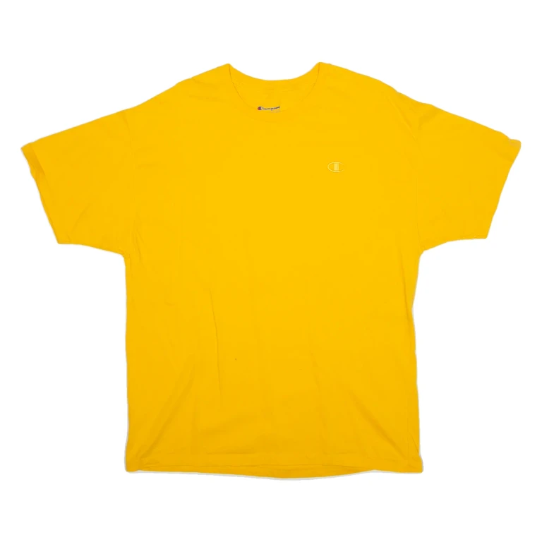 CHAMPION Mens T-Shirt Yellow L