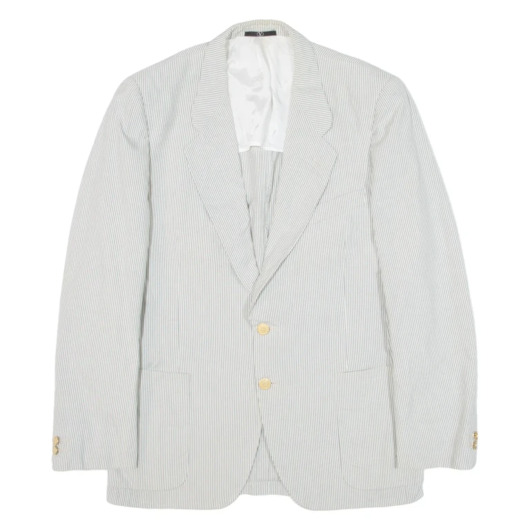 VALENTINO Mens Blazer Jacket Grey Striped M