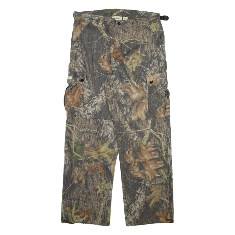 GANDER Forest Camo Cargo Mens Trousers Green Relaxed Straight W36 L32