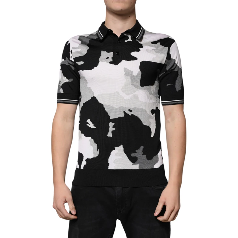 Dolce & Gabbana Multicolor Camouflage Collared Polo T-Shirt Silk - Men
