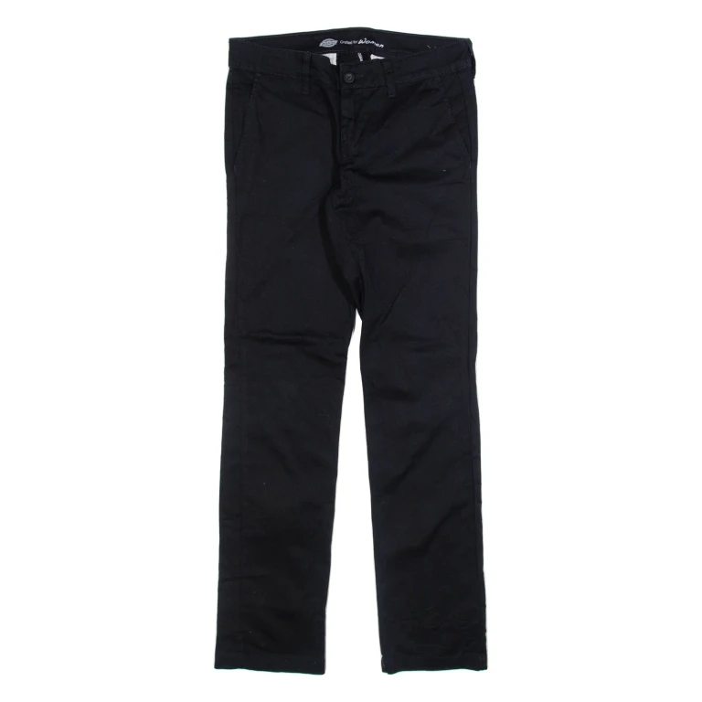 DICKIES Womens Trousers Black Slim Straight W30 L31