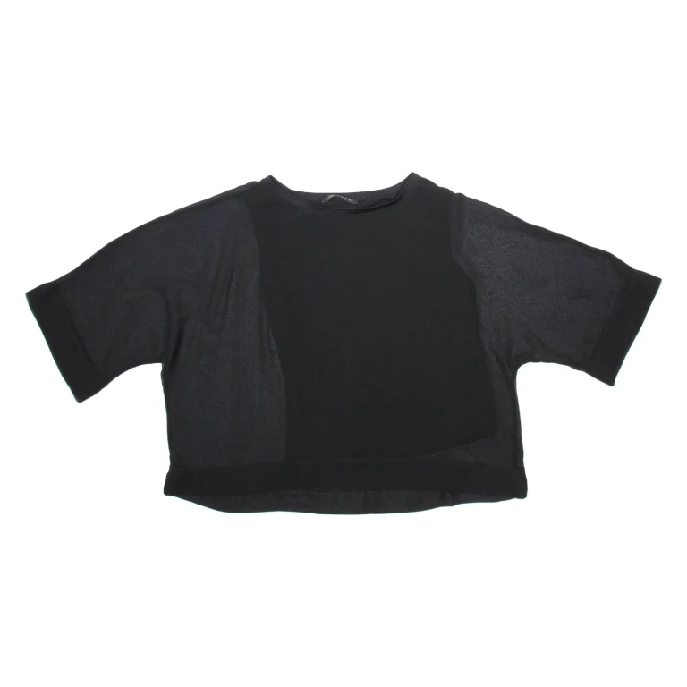 ZARA Womens Blouse Black Long Sleeve Viscose M