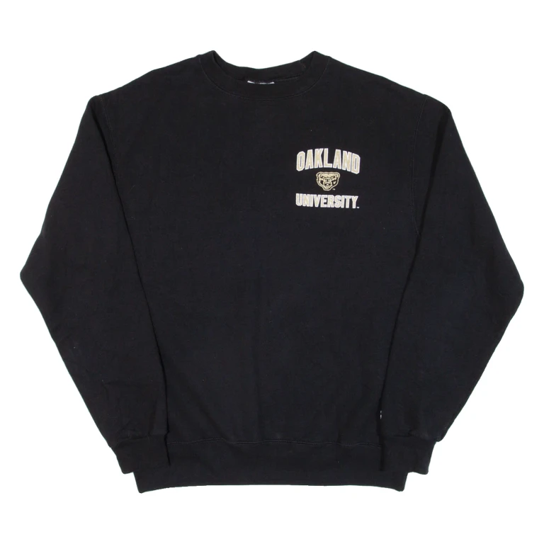 CHAMPION Oakland University Mens Sweatshirt Black USA M