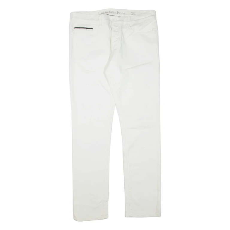 CALVIN KLEIN JEANS Womens Jeans White Slim Straight W34 L34