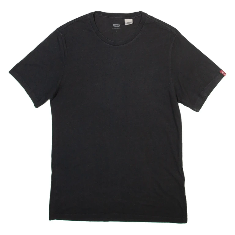 LEVI'S Mens T-Shirt Black Crew Neck S