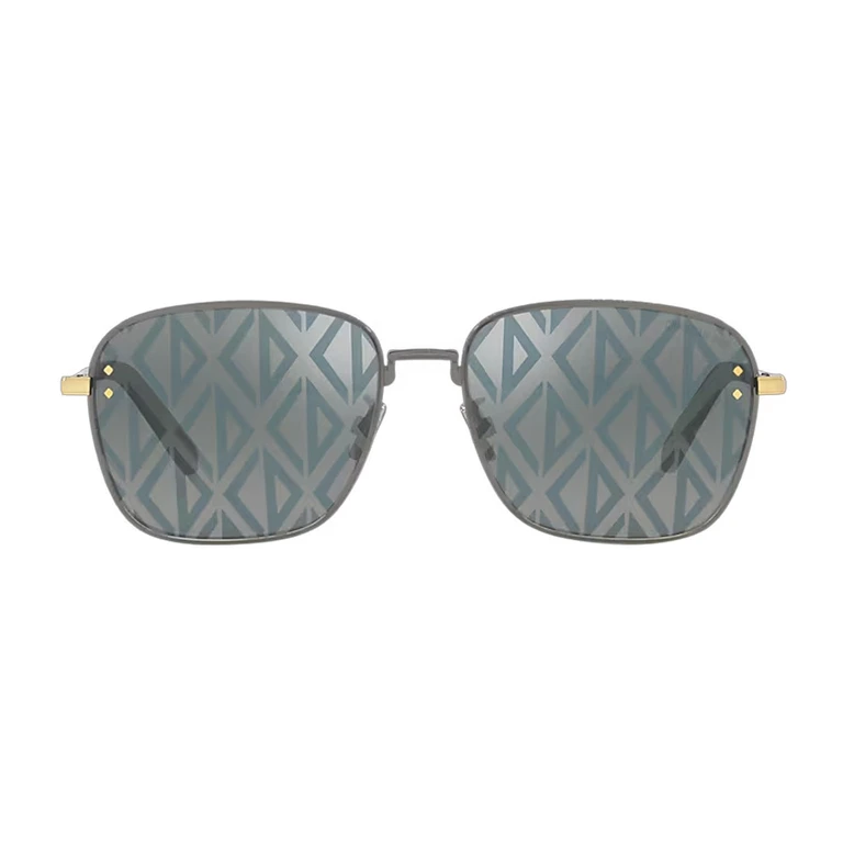Dior CD DIAMOND S4U Blue Mirror Logo Rectangular Mens Sunglasses DM40091U 12X 55