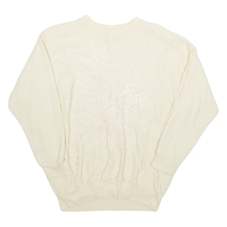 RAFAEL Womens Sweatshirt Cream 90s M