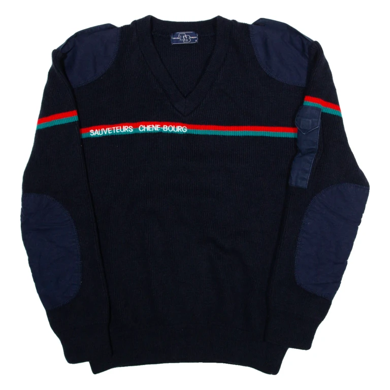 Womens Sweatshirt Blue V-Neck L