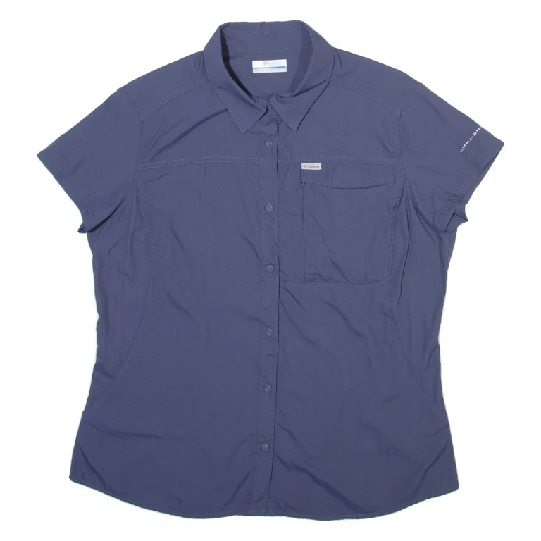 COLUMBIA Womens Plain Shirt Blue L
