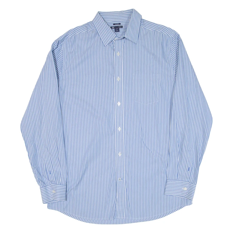 GAP Mens Shirt Blue Striped Long Sleeve L