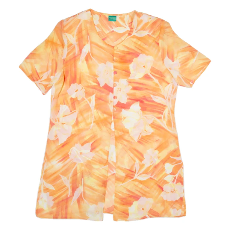 CANDA Womens Shirt Top Orange Floral M
