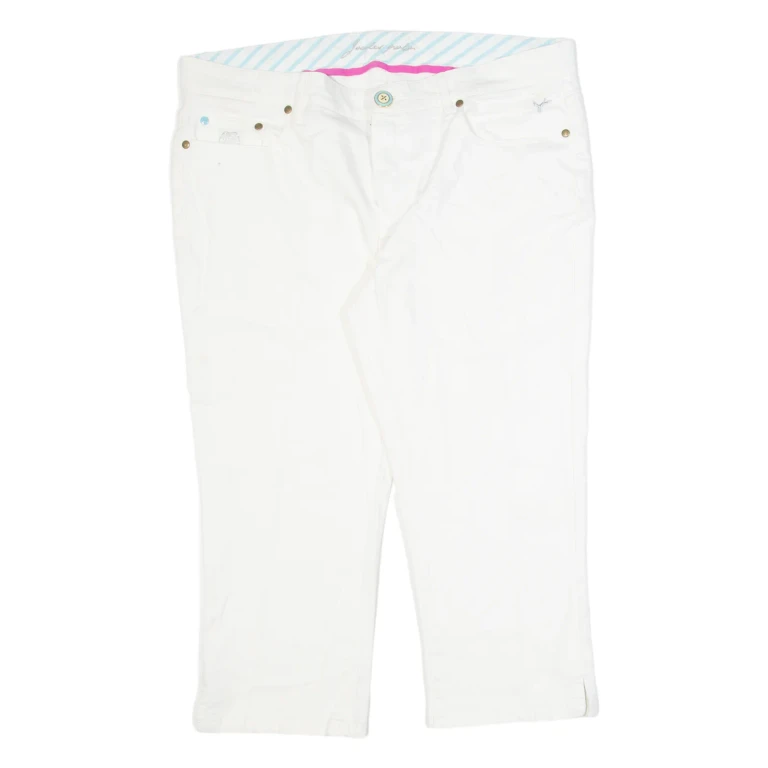 JOULES 3/4 Length Womens Jeans White Slim Straight W38 L22