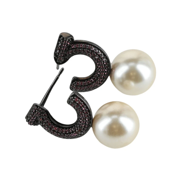 Gancini Faux Pearl Stud Earrings