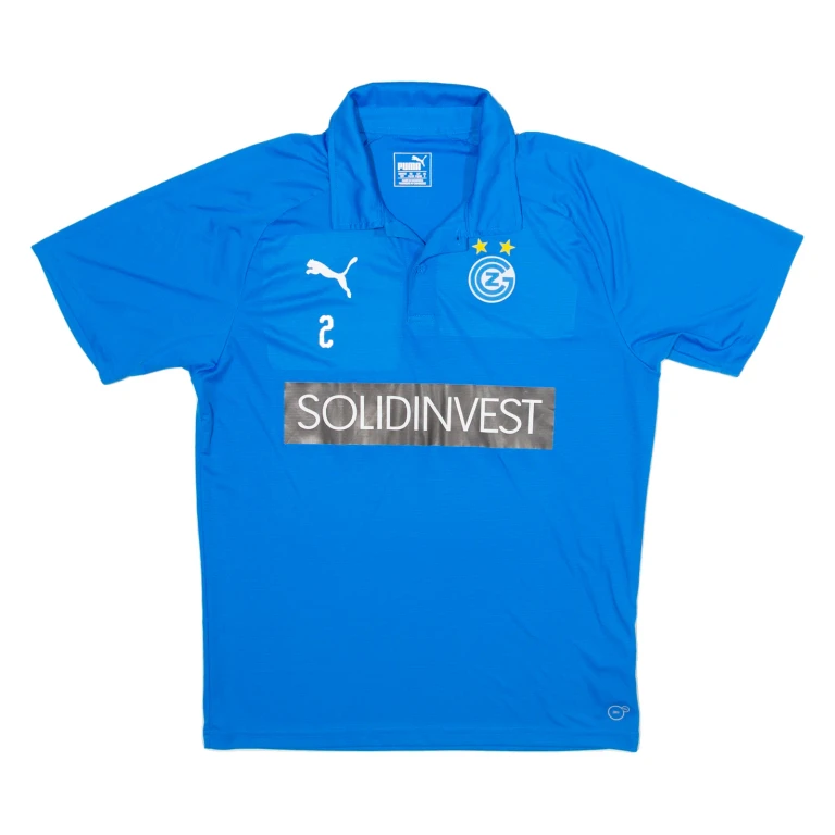 PUMA Grasshopper Club Zurich Mens Football Shirt Jersey Blue Collared S