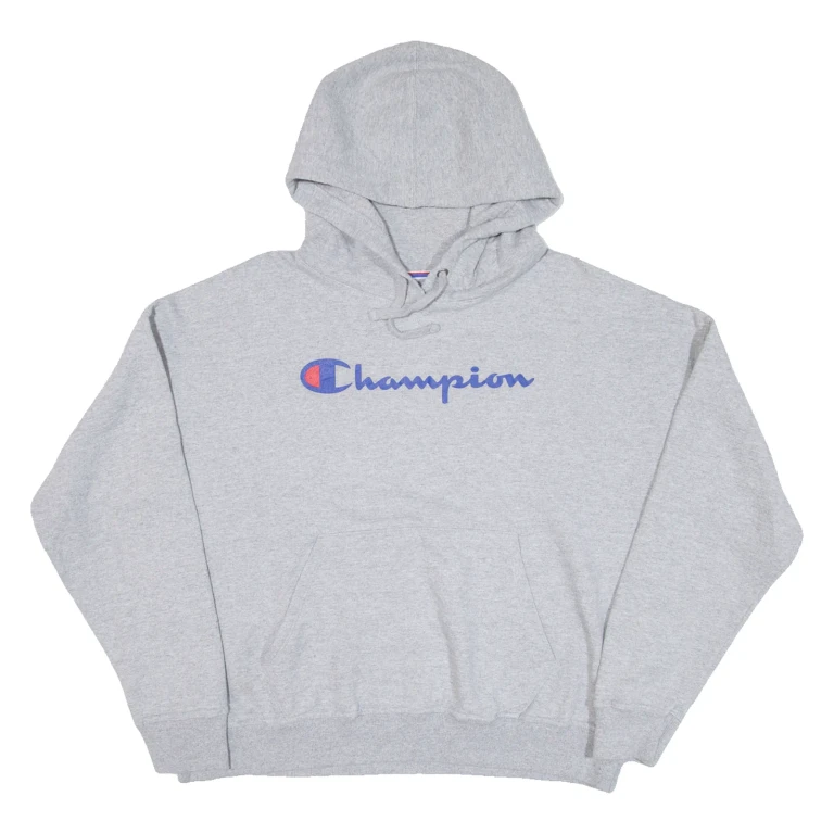 CHAMPION Womens Grey Hoodie L