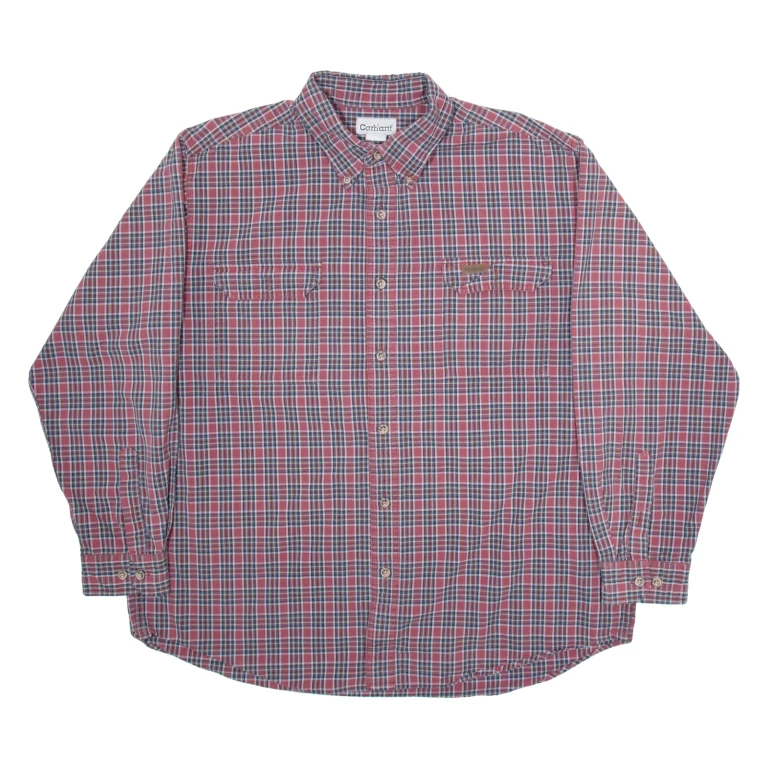 CARHARTT Mens Shirt Red Check Long Sleeve XL