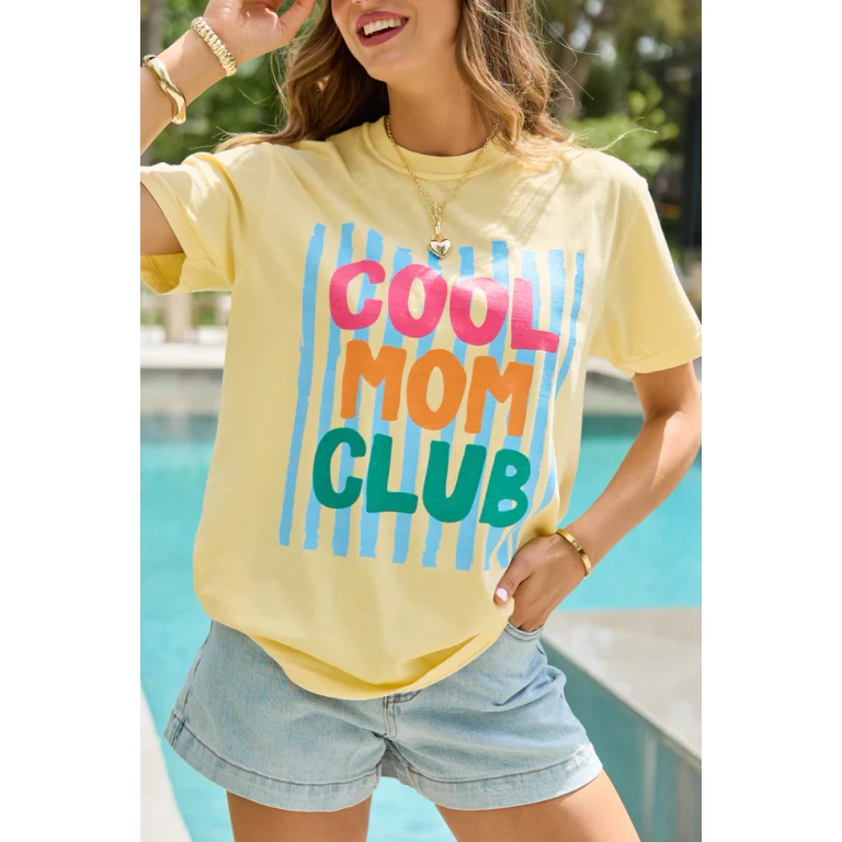 Cool Mom Club Yellow Graphic Tee