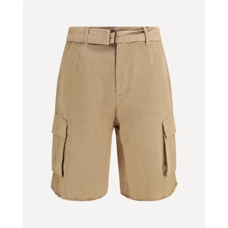 LANEUS Gürtel-Knopf-Cargo-Shorts