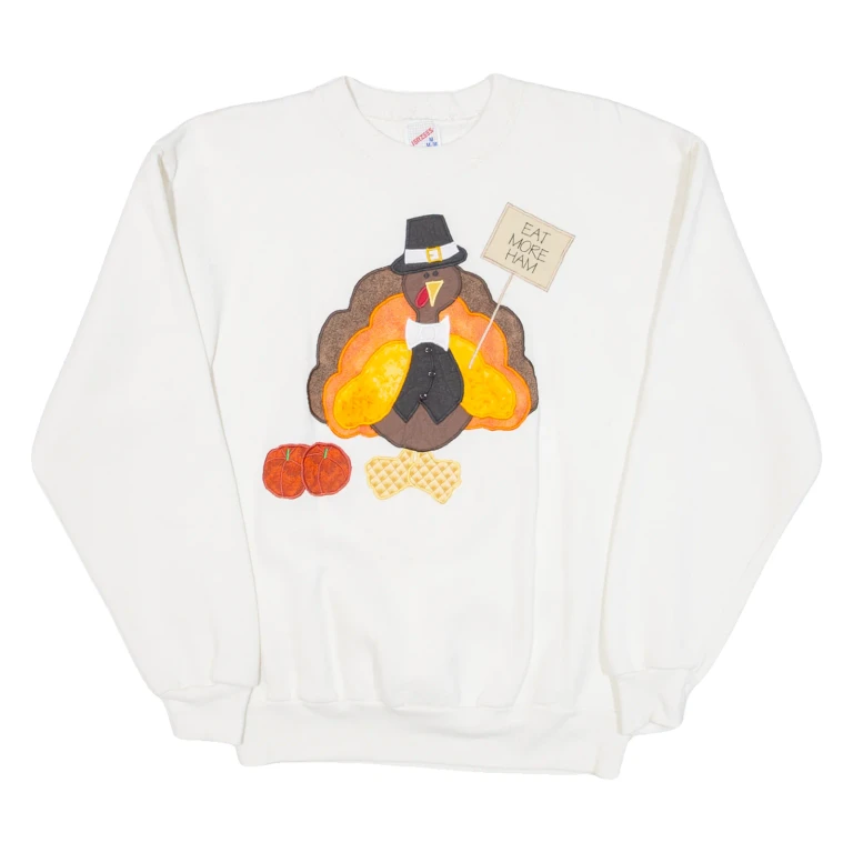 JERZEES Eat More Ham Womens Sweatshirt White M