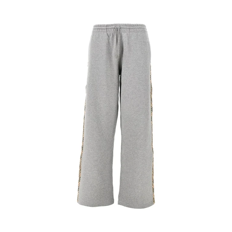Pantaloni della tuta a gamba larga Burberry con dettagli Check