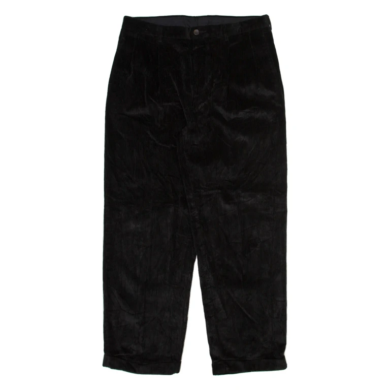 NAUTICA Mens Corduroy Trousers Black Relaxed Straight W36 L30