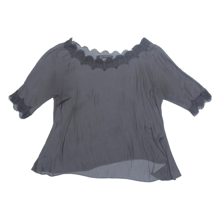 ZARA Womens Blouse Grey L