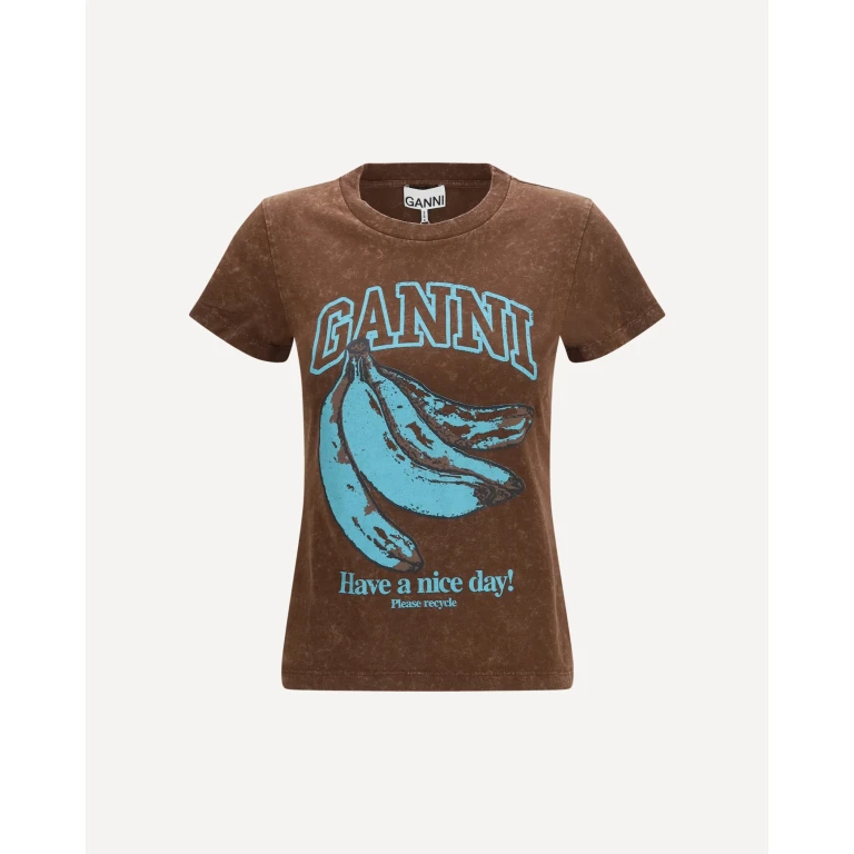 GANNI Banana cotton T-shirt Female S