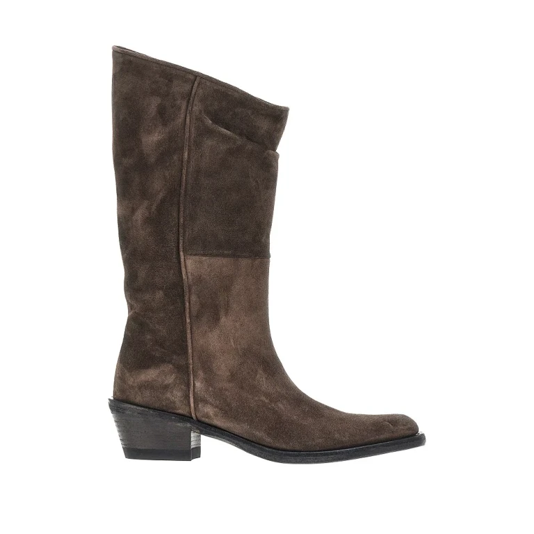 KHAITE 'Clive' suede leather Western boots Woman 37