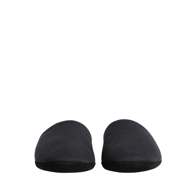 Dark Navy Wool Cotton Red Chevron Slippers Shoes Blue Flats - Men