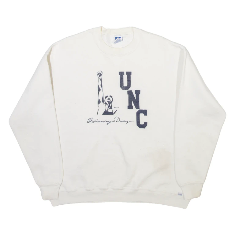 RUSSELL ATHLETIC Mens Sweatshirt Cream XL