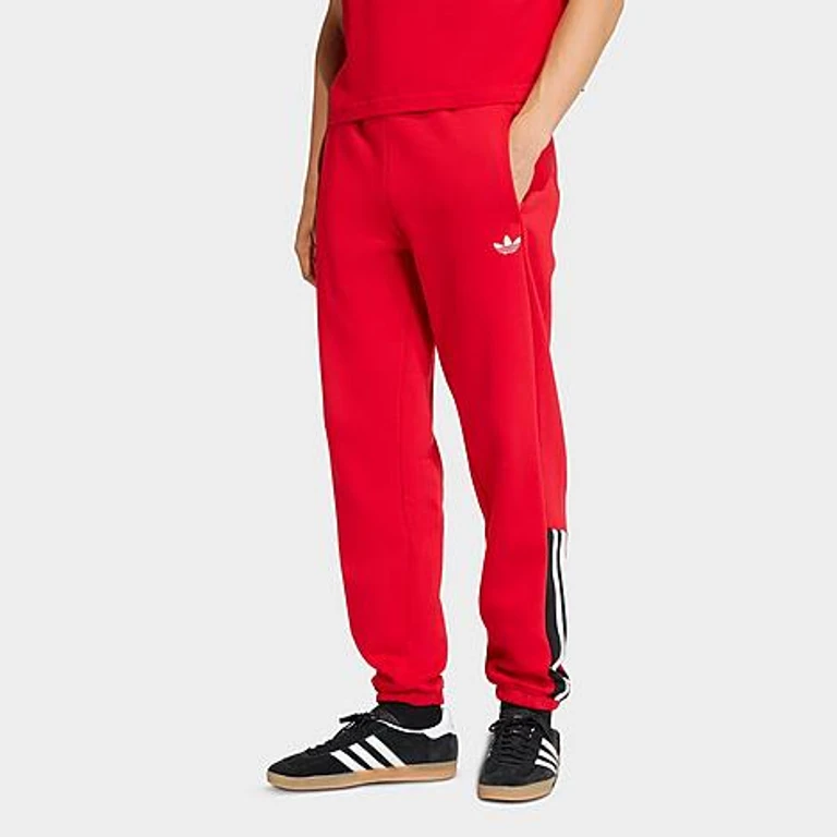 adidas Men's Originals Half Stripes Sweatpants in Better Scarlet Size: XS