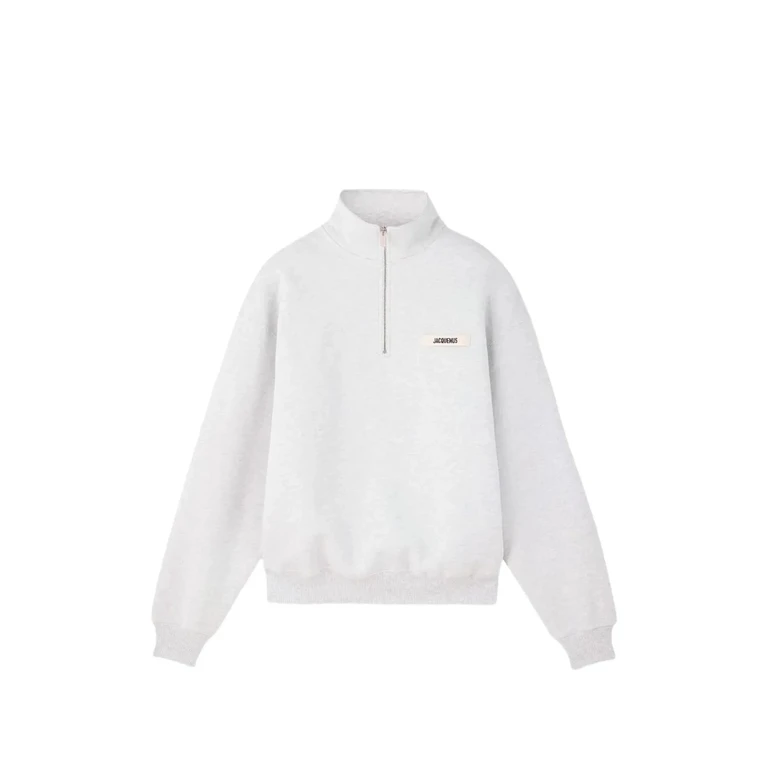 Jacquemus Half-zip Logo-patch Sweatshirt