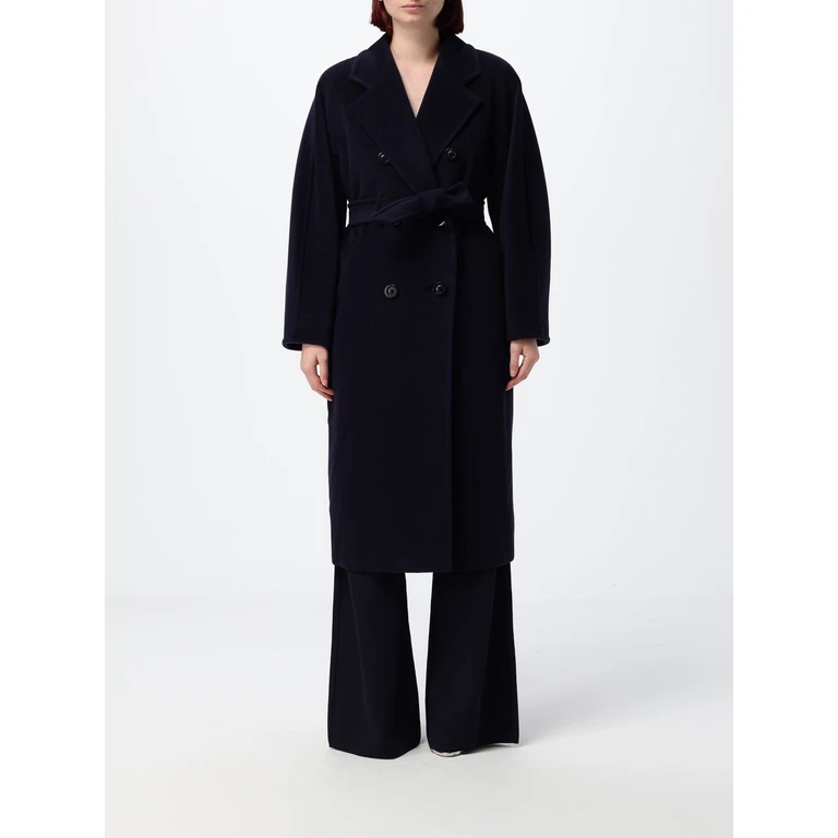 Madame Double-Breasted Long Wool Coat with Belt (2621018010600005)