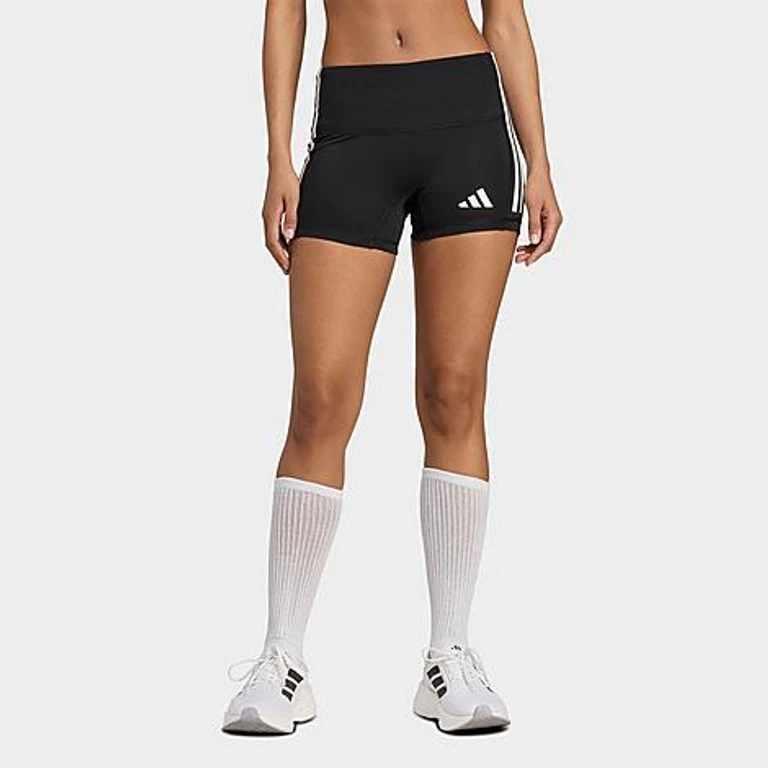 Women's 3-Stripes 4-Inch Volleyball Shorts in Black Size: XXS