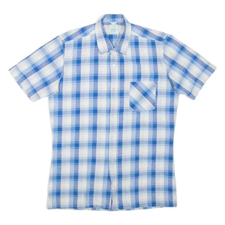 Mens Shirt Blue Check M