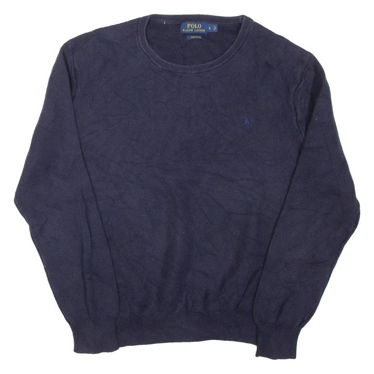POLO RALPH LAUREN Womens Jumper Blue Tight Knit L