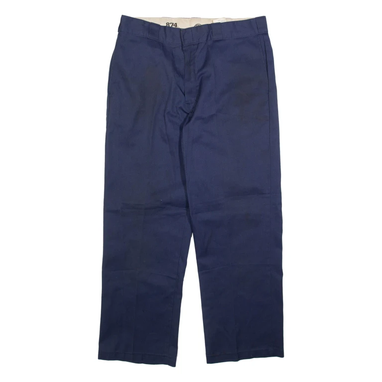 DICKIES 874 Workwear Mens Trousers Blue Regular Straight W36 L30