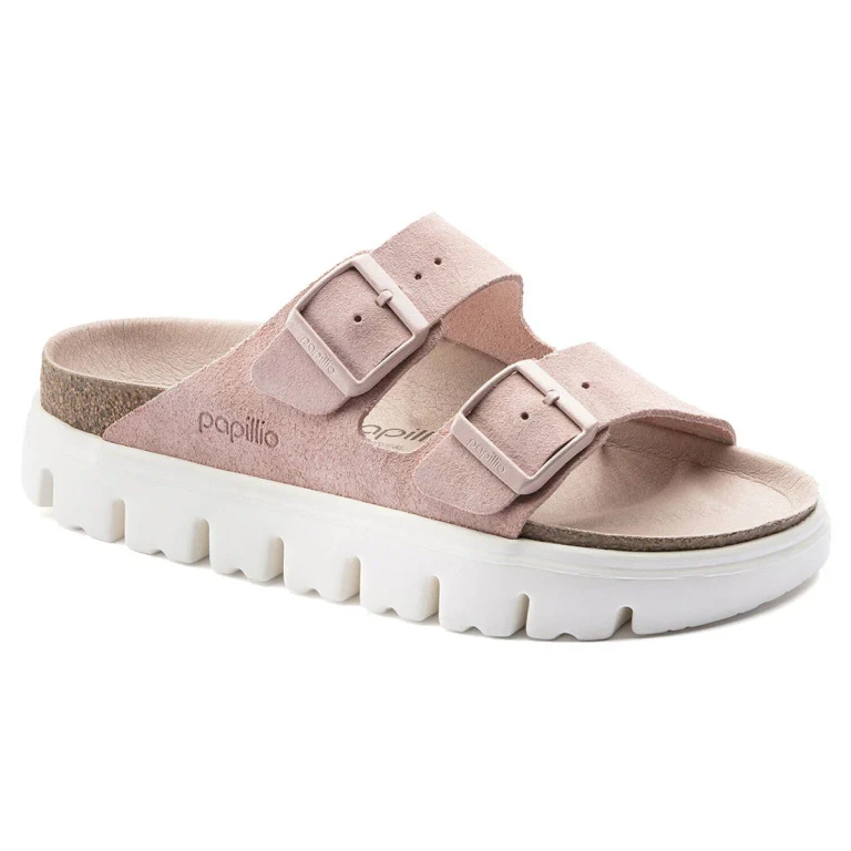 Women's Arizona Platform Suede Leather Soft Pink Sandals