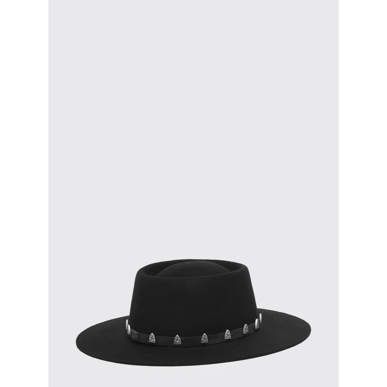 Wool Felt Panama Hat with Skull Appliqué and Ribbons (AACAUAC0475PTE003N02)