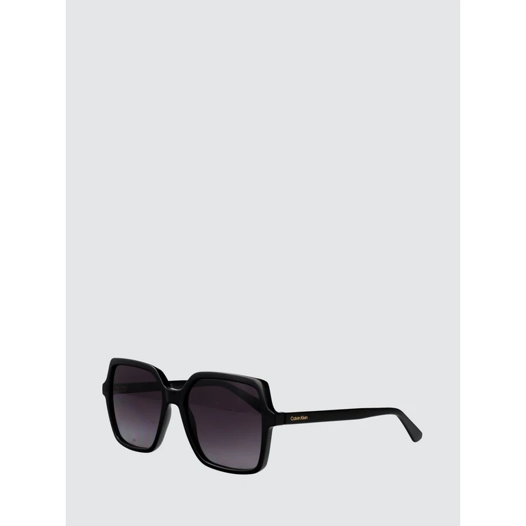 Rectangular Cat-Eye Sunglasses in Black Acetate (CK25537S1)