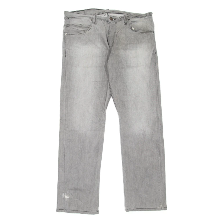 LEVI'S 514 Jeans Mens Grey Slim Straight Stone Wash W34 L30