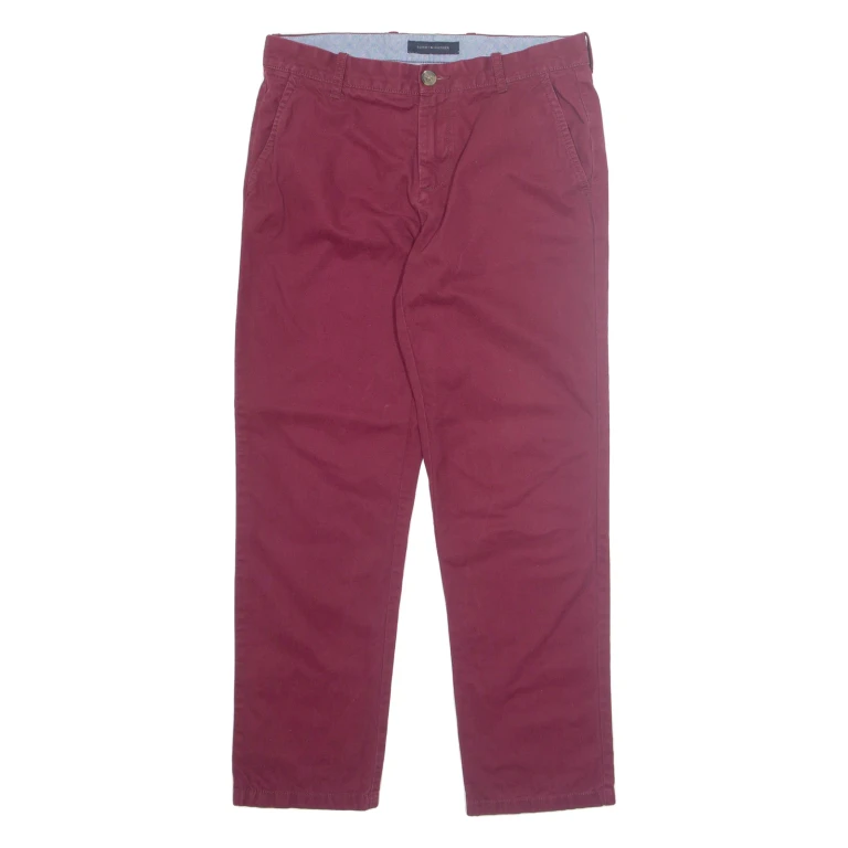 TOMMY HILFIGER Chino Mens Trousers Red Regular Tapered W31 L30