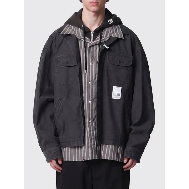Oversized Hooded Cotton Shirt Jacket (J16SH185BLK)