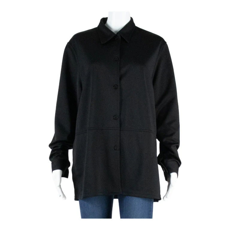 YESSICA Womens Blouse Black Long Sleeve L